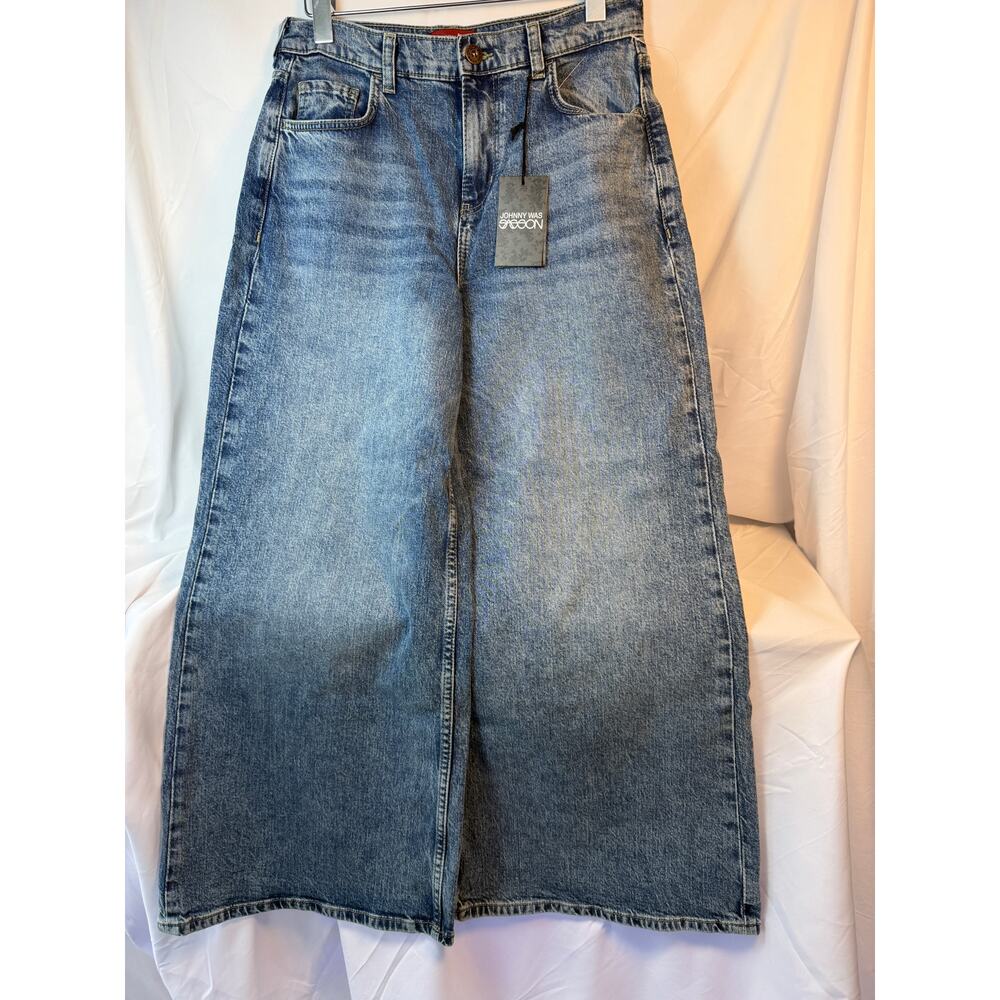 Johnny Was Sasson Wide Leg jeans Sz 28 NWT Boho Denim MSRP$198